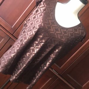 Chocolate brown sequins shirt